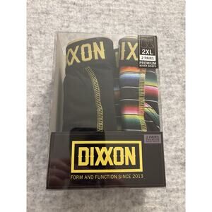 Dixxon Boxer Briefs Premium 2 Pack Mens Size 2XL Black/Rainbow